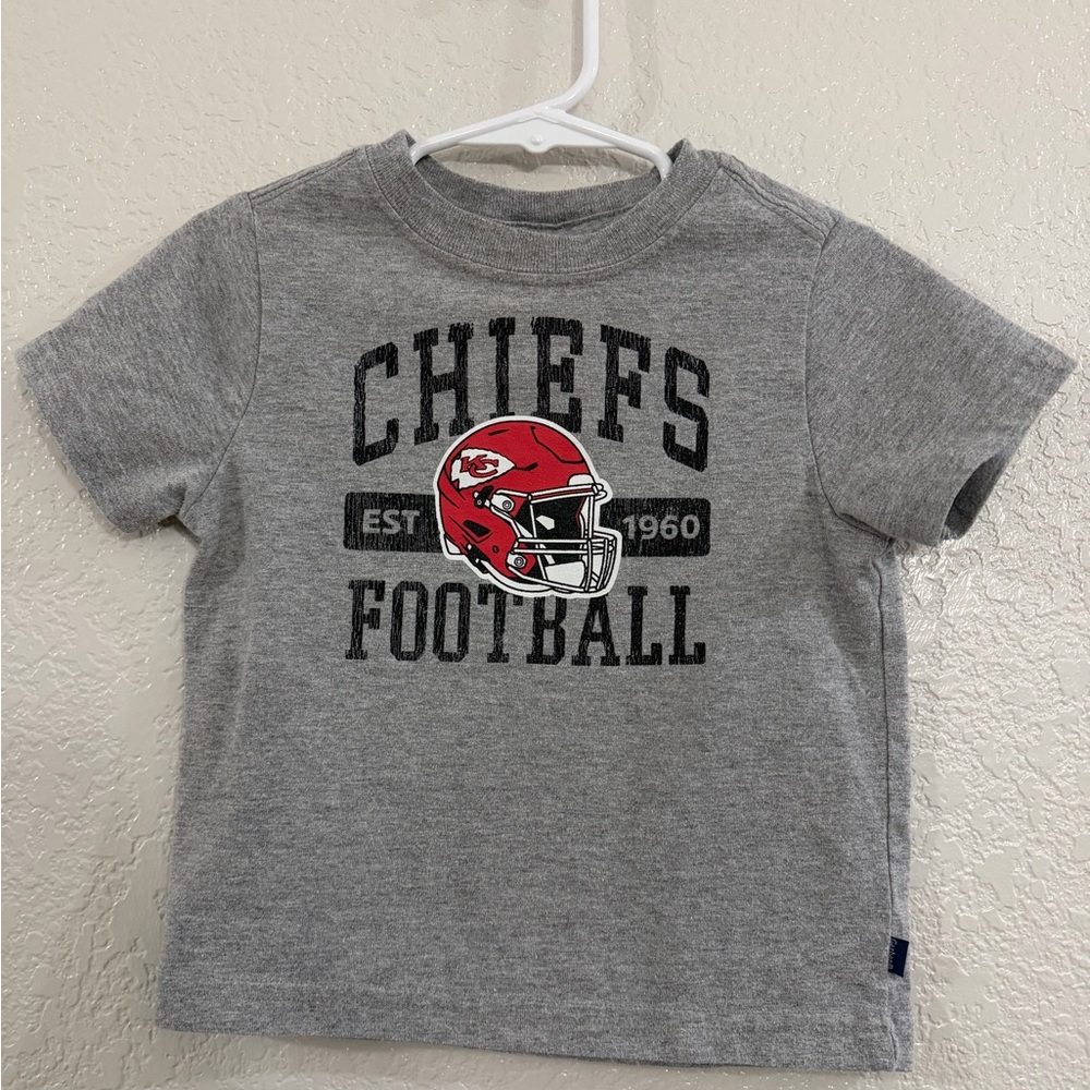 NFL Gray Kansa City Chiefs Kids Short Sleeve Tee